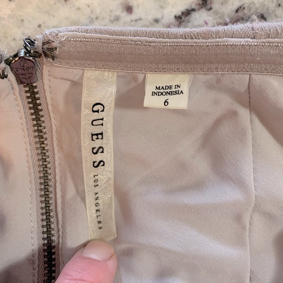 Guess Strapless Jacquard Peplum Dress - Picture 7 of 9